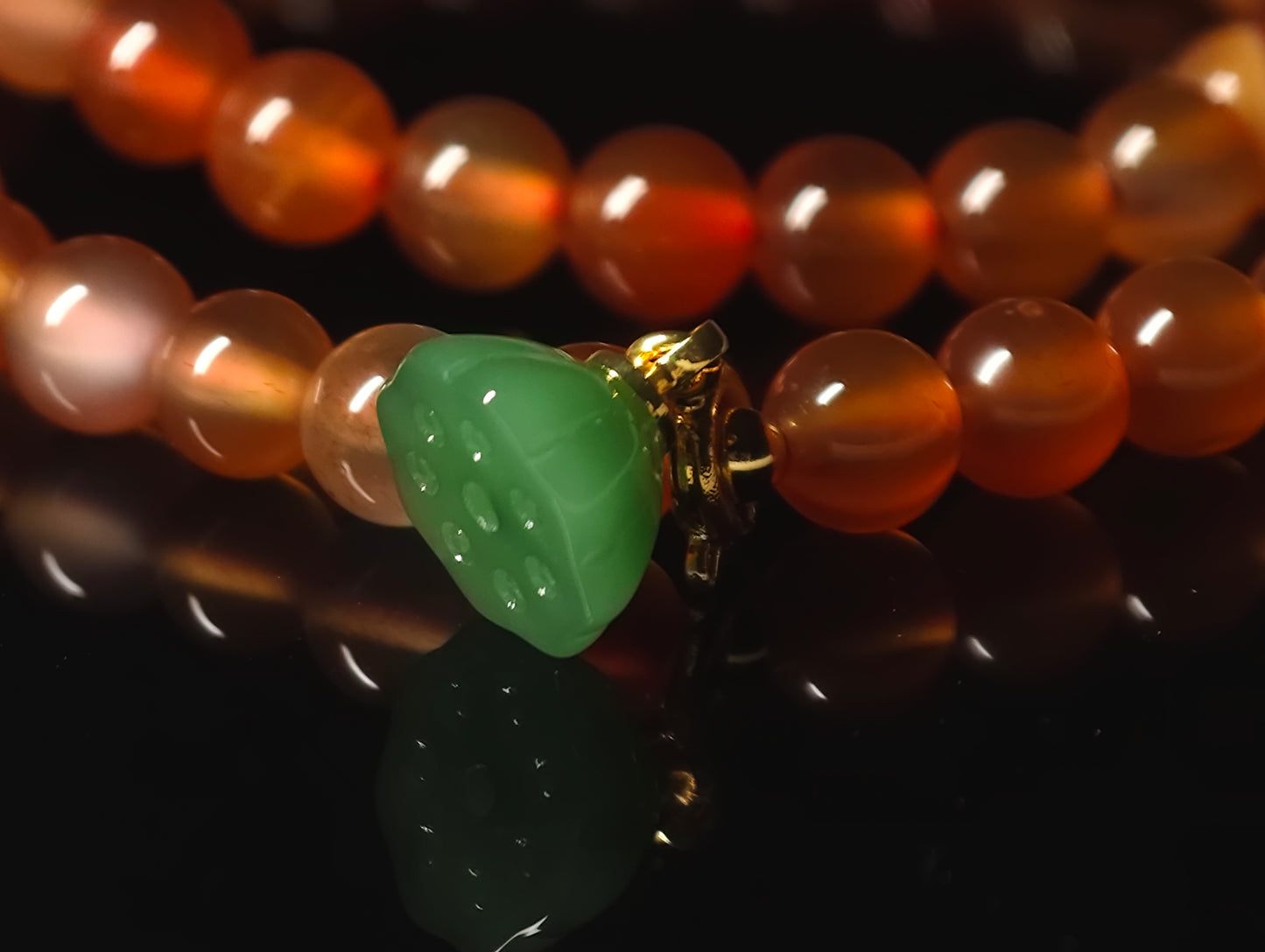 Natural Red Agate Bracelet IV (4mm）