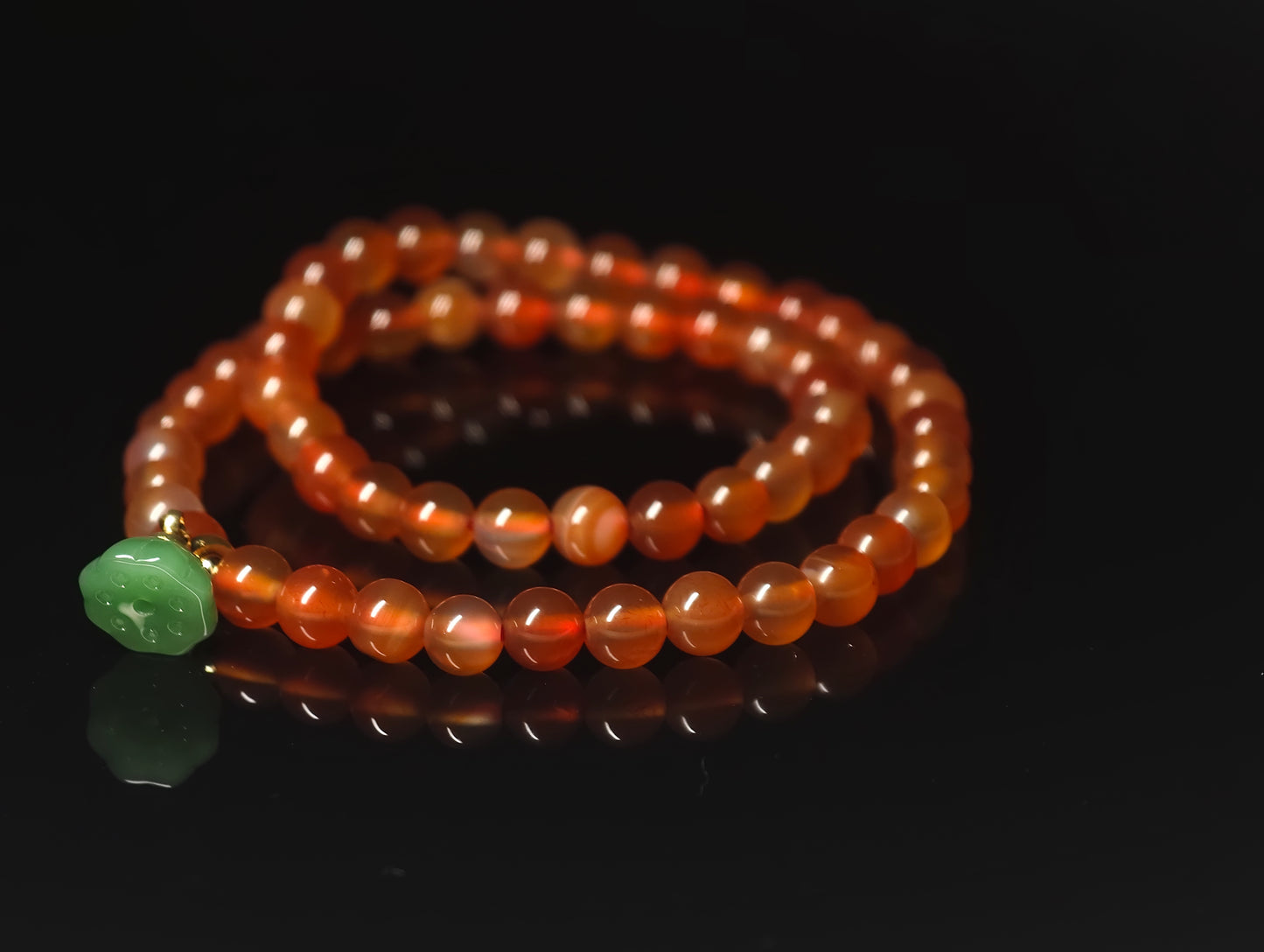 Natural Red Agate Bracelet IV (4mm）