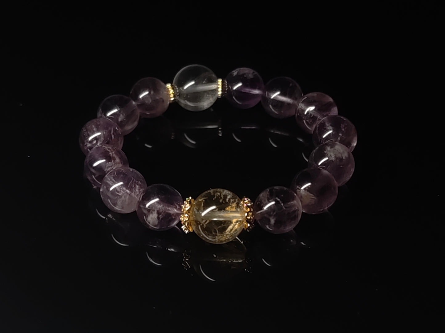 Natural Amethyst Bracelet X (10mm）