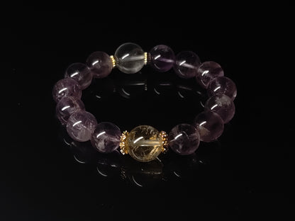Natural Amethyst Bracelet X (10mm）