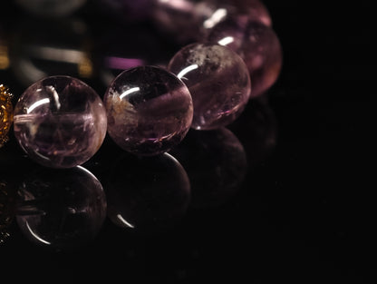 Natural Amethyst Bracelet X (10mm）