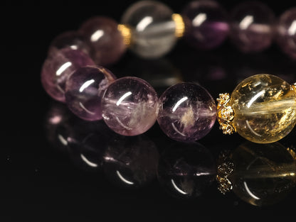 Natural Amethyst Bracelet X (10mm）